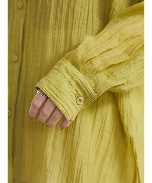 Green　Parks（グリーンパークス）の「ワッシャーシアーシャツ＊（シャツ/ブラウス・レディース・オリーブ/オレンジ/グレイッシュベージュ・FREE）」の22枚目の写真