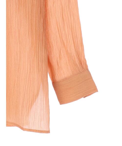 Green　Parks（グリーンパークス）の「ワッシャーシアーシャツ＊（シャツ/ブラウス・レディース・オリーブ/オレンジ/グレイッシュベージュ・FREE）」の13枚目の写真