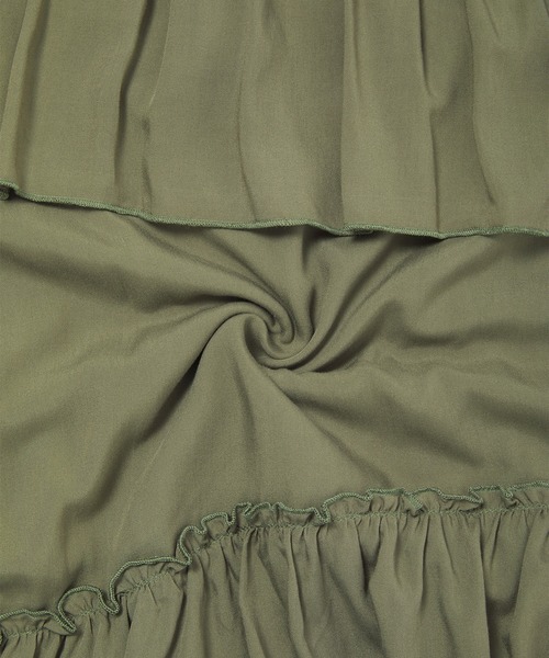 fifth calin（フィフスカラン）の「前後差フリルティアードスカート（スカート・レディース・ピンク/カーキ・MEDIUM）」の7枚目の写真