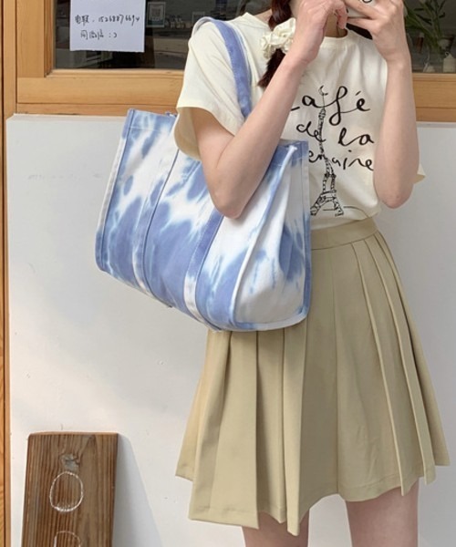 Loco Ocean(ロコオーシャン)の「A4収納可 タイダイキャンバス トートバッグ(トートバッグ・レディース・オレンジ/ブラック/ブルー・ONE SIZE)」の12枚目の写真