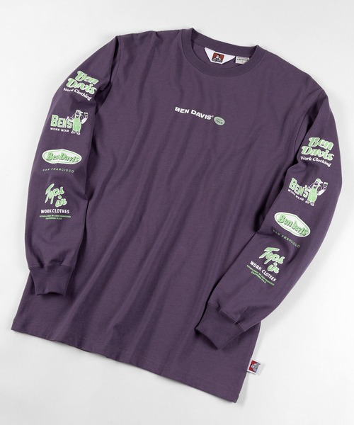 BEN DAVIS(ベンデイビス)の「【BEN DAVIS/ベンデイビス】 ブランドバナー 袖プリント ロンT(Tシャツ/カットソー・メンズ・ホワイト/ブラック/パープル・M/L/XL)」の13枚目の写真