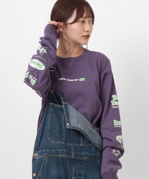 BEN DAVIS(ベンデイビス)の「【BEN DAVIS/ベンデイビス】 ブランドバナー 袖プリント ロンT(Tシャツ/カットソー・メンズ・ホワイト/ブラック/パープル・M/L/XL)」の11枚目の写真