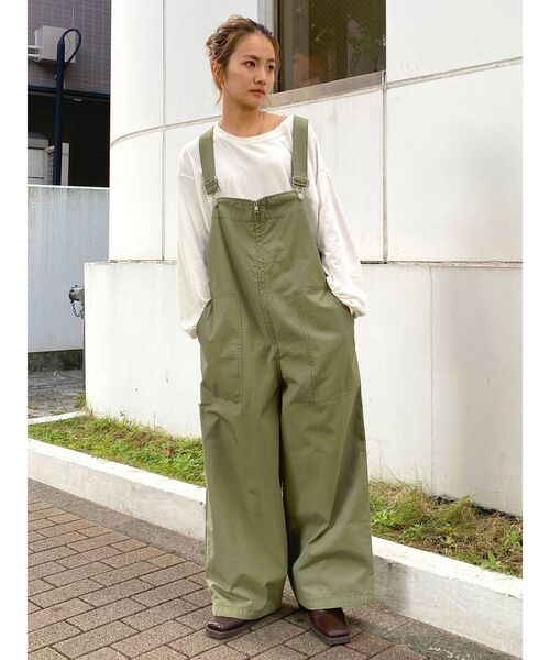 Ungrid（アングリッド）の「ミリタリールーズサロペット（つなぎ/オールインワン・レディース・ブラック/カーキ・FREE）」の10枚目の写真