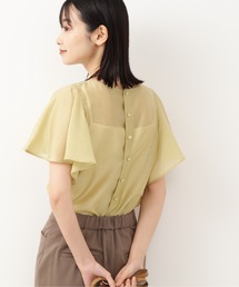 NATURAL BEAUTY BASIC | バック釦ラッフルブラウス(シャツ/ブラウス)