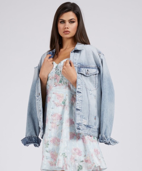 guess pink denim jacket