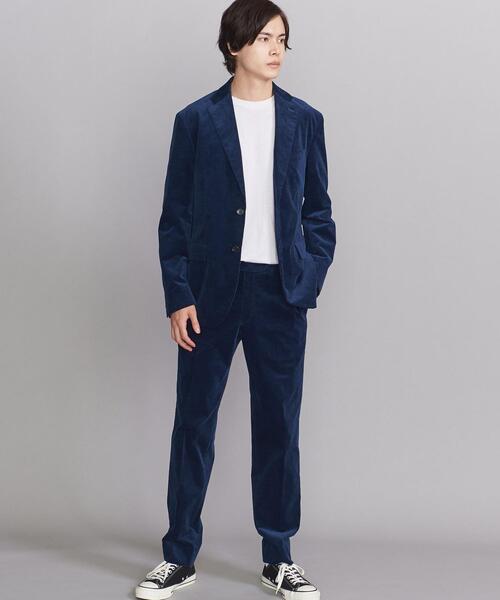 美品/XL相当　ユナイテッドアローズ　セットアップ　コーデュロイ　ブルー　青 BEAUTY&YOUTH UNITED ARROWS（ビューティーアンドユースユナイテッド