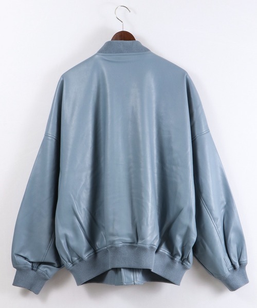 SUGGESTION(サジェッション)の「【SUGGESTION】PUバルーンシルエットボリュームスリーブボマージャケット(MA-1・メンズ・ブラック/アイボリー/グレイッシュブルー・M/L)」の6枚目の写真