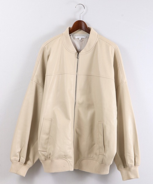 SUGGESTION(サジェッション)の「【SUGGESTION】PUバルーンシルエットボリュームスリーブボマージャケット(MA-1・メンズ・ブラック/アイボリー/グレイッシュブルー・M/L)」の10枚目の写真