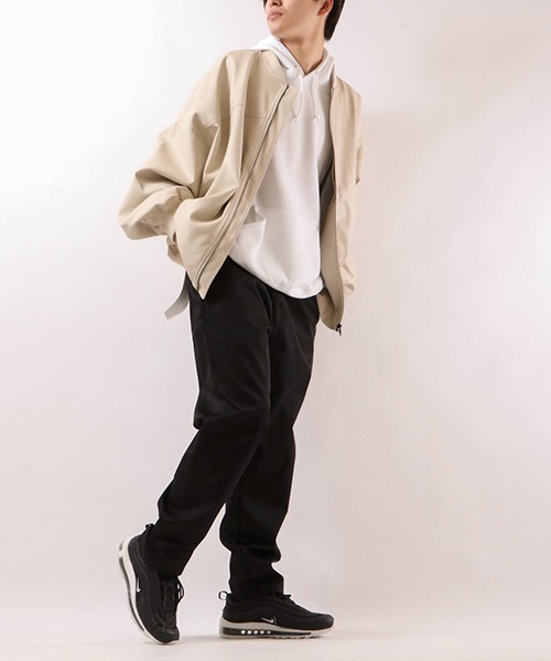 BLATE☆新品未使用品☆ボリュームスリーブツイルジャケット sc.0001bSS24-black x white バックガゼットスリーブトラック
