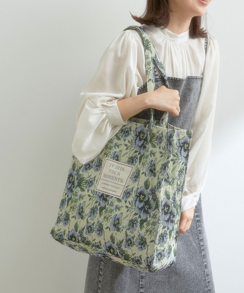 VIS（ビス）の「【A4対応】たっぷり入る、ゴブランジャガードトートバッグ（トートバッグ・レディース・ベージュ系その他/ブルー系その他5・FREE）」の6枚目の写真