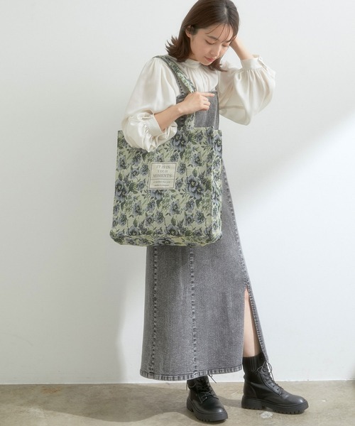 VIS（ビス）の「【A4対応】たっぷり入る、ゴブランジャガードトートバッグ（トートバッグ・レディース・ベージュ系その他/ブルー系その他5・FREE）」の4枚目の写真