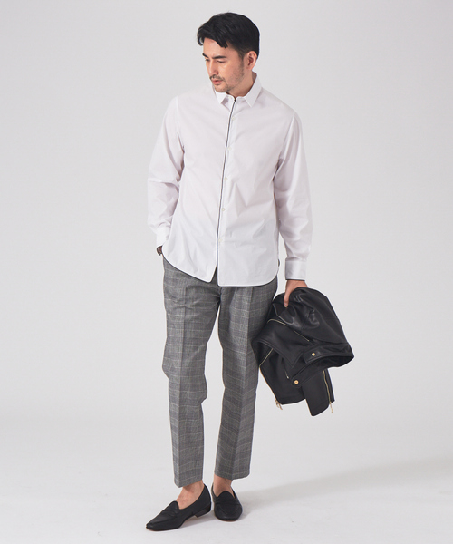 DESIGNWORKS(デザインワークス)の「200/2 ストレッチ パイピングシャツ(シャツ/ブラウス・メンズ・ホワイト/サックスブルー・44/46/48/50)」の7枚目の写真