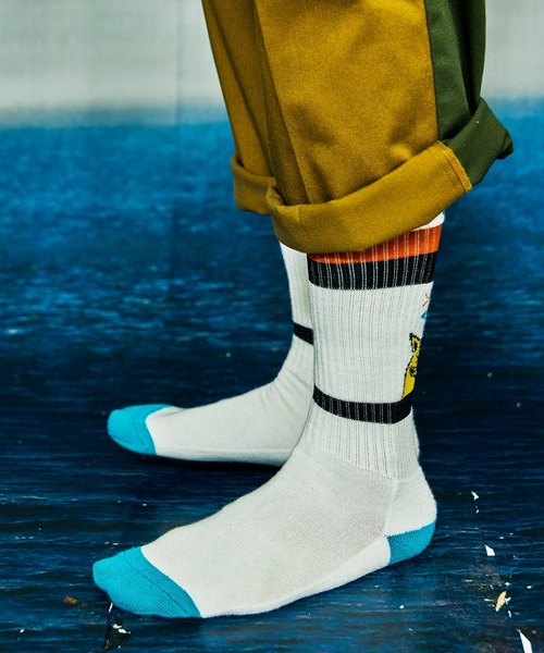 And A（アンドエー）の「AlexanderLeeChang アレキサンダーリーチャン / YOSHI47 SOCKS グラフィック 配色切り替えソックス / AC052129（ソックス/靴下・メンズ・ホワイト/ブラウン/レッド・ONE SIZE）」の10枚目の写真