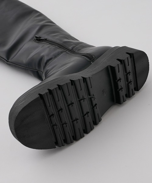 one after another NICE CLAUP（ワンアフターアナザーナイスクラップ）の「タンク底ロングブーツ（ブーツ・レディース・ブラック・S/M/L）」の3枚目の写真