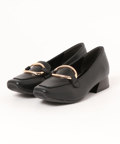 DURAS（デュラス）の「【DURAS】パンプス スクエアトゥ クッション 中敷き インソール ビット 金具（パンプス・レディース・アイボリー/ブラック/ブラウン/パイソン・23.0cm/23.5cm/22.5cm/24.0cm/24.5cm）」の7枚目の写真