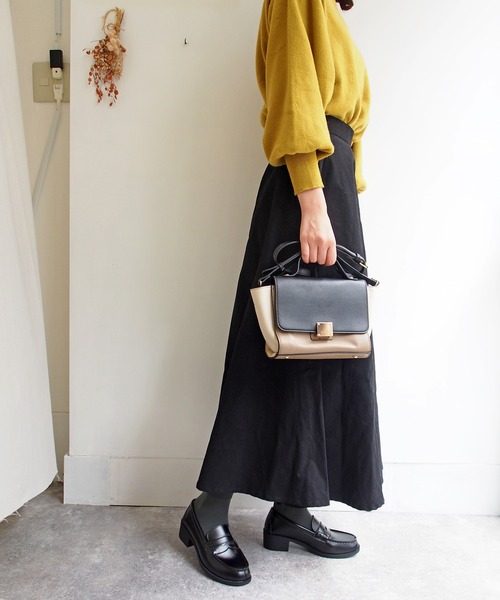 byあしながおじさん（バイアシナガオジサン）の「厚底コインローファー　-8710389（ローファー・レディース・ブラック/ダークブラウン・22.5cm/23.5cm/24.5cm/23.0cm/24.0cm）」の9枚目の写真