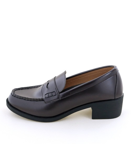 byあしながおじさん（バイアシナガオジサン）の「厚底コインローファー　-8710389（ローファー・レディース・ブラック/ダークブラウン・22.5cm/23.5cm/24.5cm/23.0cm/24.0cm）」の4枚目の写真