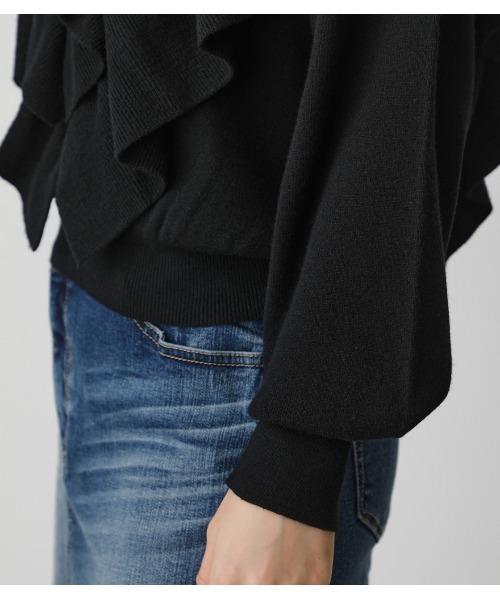 AZUL by moussy(アズールバイマウジー)の「BIG FRILL KNIT TOPS/ビックフリルニットトップス(ニット/セーター・レディース・ブラック/ブラウン/グレー・SMALL/MEDIUM)」の21枚目の写真
