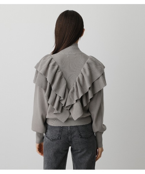 AZUL by moussy(アズールバイマウジー)の「BIG FRILL KNIT TOPS/ビックフリルニットトップス(ニット/セーター・レディース・ブラック/ブラウン/グレー・SMALL/MEDIUM)」の16枚目の写真