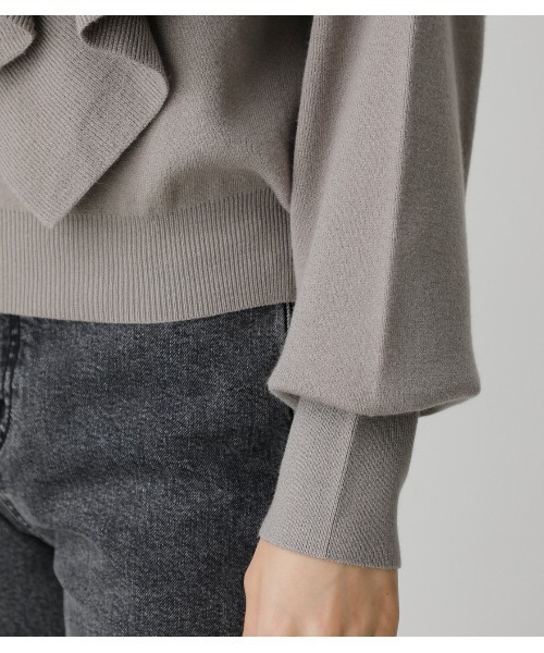 AZUL by moussy(アズールバイマウジー)の「BIG FRILL KNIT TOPS/ビックフリルニットトップス(ニット/セーター・レディース・ブラック/ブラウン/グレー・SMALL/MEDIUM)」の13枚目の写真