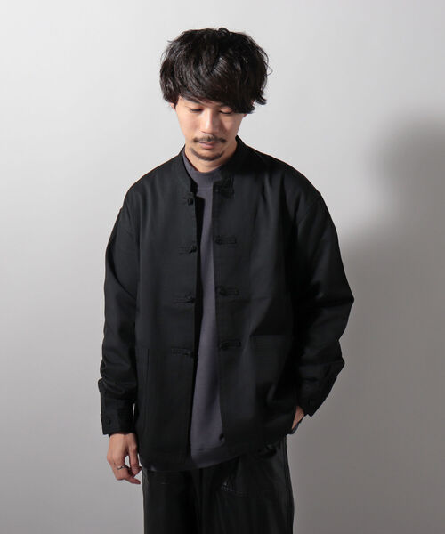 GLOSTER(グロスター)の「【GLOSTER/グロスター】ショート丈チャイナブルゾン カンフーシャツ(ブルゾン・メンズ・ベージュ/グレー/ブラック・LARGE/MEDIUM)」の2枚目の写真