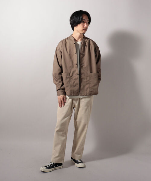 GLOSTER(グロスター)の「【GLOSTER/グロスター】ショート丈チャイナブルゾン カンフーシャツ(ブルゾン・メンズ・ベージュ/グレー/ブラック・LARGE/MEDIUM)」の4枚目の写真