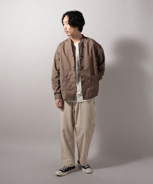 GLOSTER(グロスター)の「【GLOSTER/グロスター】ショート丈チャイナブルゾン カンフーシャツ(ブルゾン・メンズ・ベージュ/グレー/ブラック・LARGE/MEDIUM)」の5枚目の写真