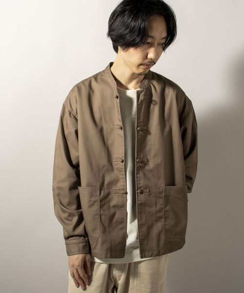 GLOSTER(グロスター)の「【GLOSTER/グロスター】ショート丈チャイナブルゾン カンフーシャツ(ブルゾン・メンズ・ベージュ/グレー/ブラック・LARGE/MEDIUM)」の6枚目の写真