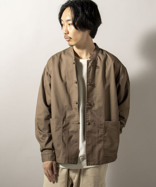 GLOSTER(グロスター)の「【GLOSTER/グロスター】ショート丈チャイナブルゾン カンフーシャツ(ブルゾン・メンズ・ベージュ/グレー/ブラック・LARGE/MEDIUM)」の8枚目の写真