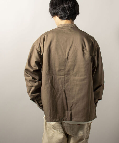 GLOSTER(グロスター)の「【GLOSTER/グロスター】ショート丈チャイナブルゾン カンフーシャツ(ブルゾン・メンズ・ベージュ/グレー/ブラック・LARGE/MEDIUM)」の9枚目の写真