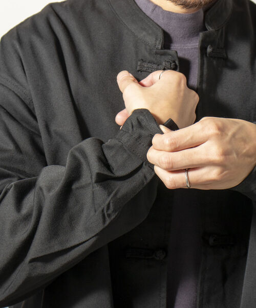 GLOSTER(グロスター)の「【GLOSTER/グロスター】ショート丈チャイナブルゾン カンフーシャツ(ブルゾン・メンズ・ベージュ/グレー/ブラック・LARGE/MEDIUM)」の19枚目の写真