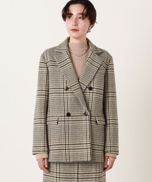 NOLLEY'S（ノーリーズ）の「ツイードチェックダブルオーバージャケット