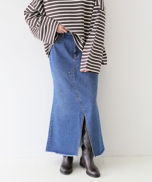 SLOBE IENA（スローブイエナ）の「LE DENIM リメイク風マーメイドスカート【洗濯機使用可能】◆（デニムスカート・レディース・ブルー系その他/ナチュラル・36/38/40）」の3枚目の写真
