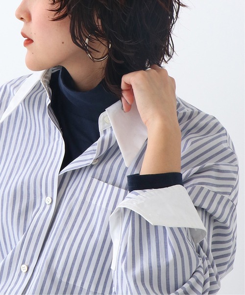 Spick & Span（スピックアンドスパン）の「【MIJEONG PARK】ロールネックジャージートップ◆（Tシャツ/カットソー・レディース・グリーン/パープル/アイボリー/ネイビー・SMALL）」の4枚目の写真