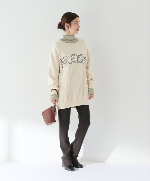 Spick & Span（スピックアンドスパン）の「【MIJEONG PARK】ロールネックジャージートップ◆（Tシャツ/カットソー・レディース・グリーン/パープル/アイボリー/ネイビー・SMALL）」の10枚目の写真