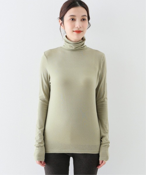 Spick & Span（スピックアンドスパン）の「【MIJEONG PARK】ロールネックジャージートップ◆（Tシャツ/カットソー・レディース・グリーン/パープル/アイボリー/ネイビー・SMALL）」の12枚目の写真