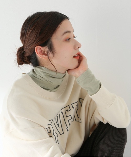 Spick & Span（スピックアンドスパン）の「【MIJEONG PARK】ロールネックジャージートップ◆（Tシャツ/カットソー・レディース・グリーン/パープル/アイボリー/ネイビー・SMALL）」の22枚目の写真