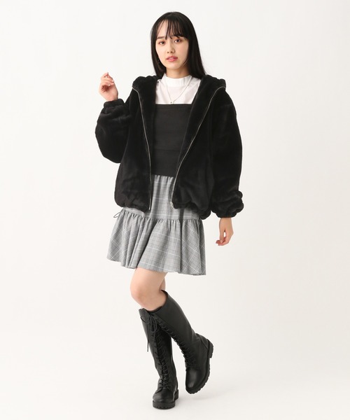 repipi armario（レピピ アルマリオ）の「モコモコファーフーディージャケット（その他アウター・キッズ・アイボリー/ブラウン/サックスブルー/ブラック・SMALL/MEDIUM/LARGE）」の10枚目の写真