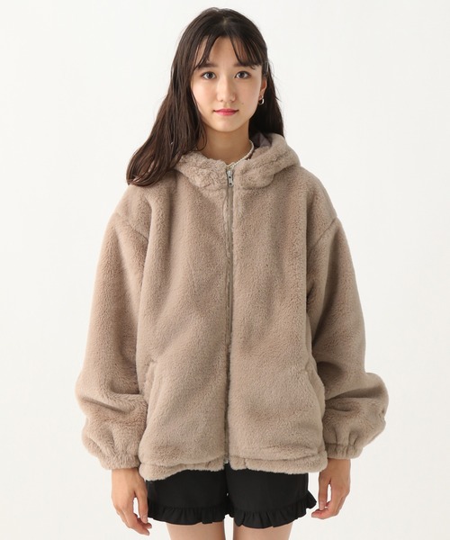 repipi armario（レピピ アルマリオ）の「モコモコファーフーディージャケット（その他アウター・キッズ・アイボリー/ブラウン/サックスブルー/ブラック・SMALL/MEDIUM/LARGE）」の16枚目の写真