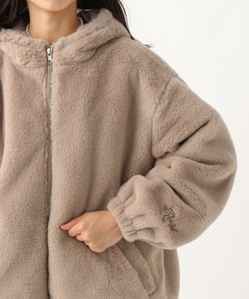 repipi armario（レピピ アルマリオ）の「モコモコファーフーディージャケット（その他アウター・キッズ・アイボリー/ブラウン/サックスブルー/ブラック・SMALL/MEDIUM/LARGE）」の7枚目の写真