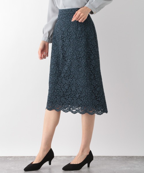 GLOBAL WORK（グローバルワーク）の「洗える総レーススカート/236490（スカート・レディース・グリーン/ネイビー・LARGE/MEDIUM）」の9枚目の写真