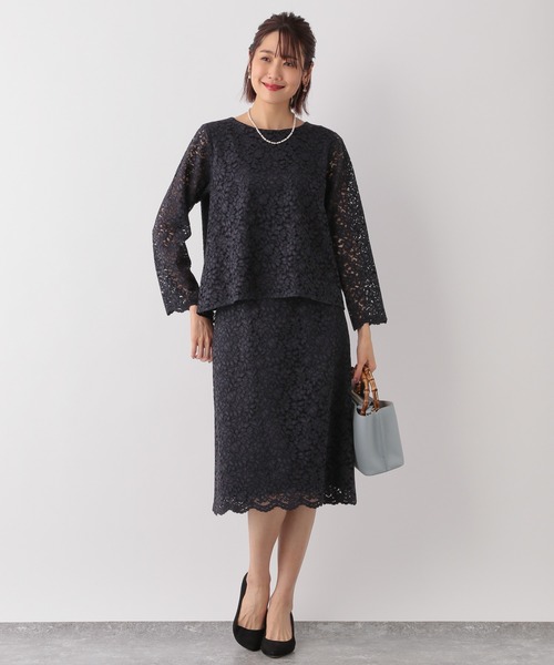 GLOBAL WORK（グローバルワーク）の「洗える総レーススカート/236490（スカート・レディース・グリーン/ネイビー・LARGE/MEDIUM）」の5枚目の写真
