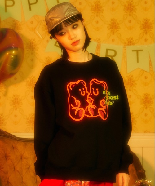 安い特価割引 セール Istkunst Nice Ghost Club Gummy Bear Logo Sweatshirts ナイス ゴーストクラブ グミベアー アンド ロゴ スウェットシャツ スウェット Istkunst イストクンスト のファッション 人気新品送無 Arenatheatre Net