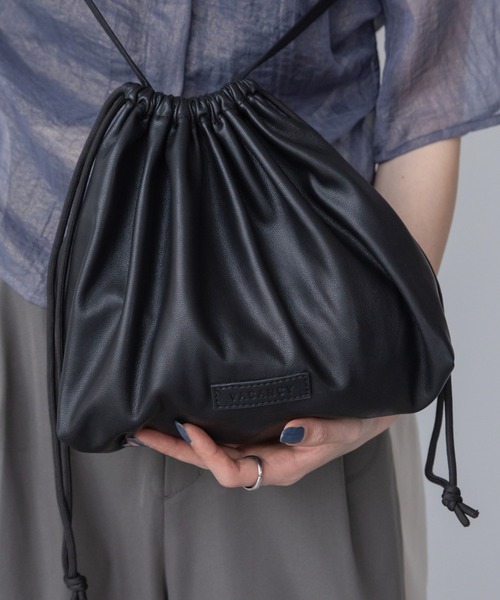 ヴィーガンレザー巾着ショルダーバッグ（ショルダーバッグ）｜VACANCY