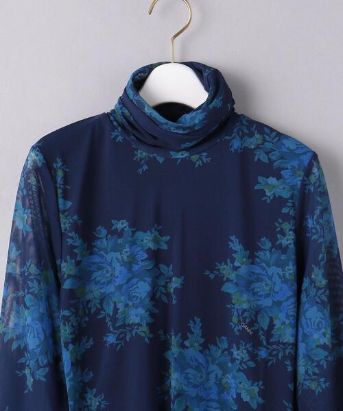 GANNI(ガニー)の「<GANNI(ガニー)>プリント タートルネック カットソー ■■■(Tシャツ/カットソー・レディース・コバルトブルー/ダークブラウン・36/34)」の4枚目の写真