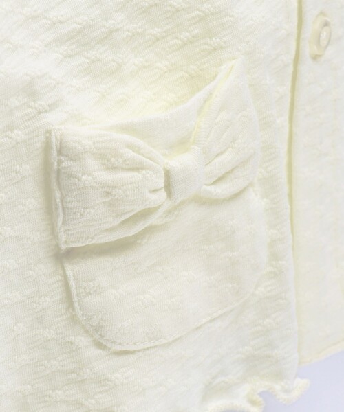 BRANSHES（ブランシェス）の「ポケットリボンカーディガン（カーディガン/ボレロ・キッズ・ピンク/アイボリー・FREE）」の9枚目の写真