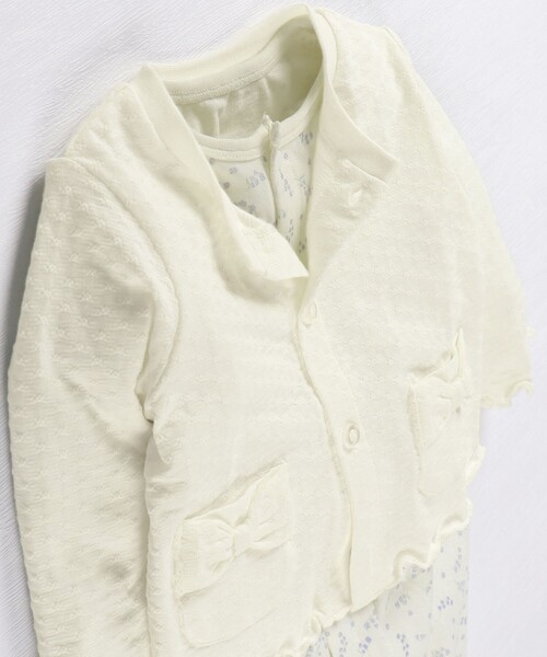 BRANSHES（ブランシェス）の「ポケットリボンカーディガン（カーディガン/ボレロ・キッズ・ピンク/アイボリー・FREE）」の12枚目の写真