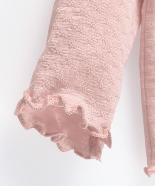 BRANSHES（ブランシェス）の「ポケットリボンカーディガン（カーディガン/ボレロ・キッズ・ピンク/アイボリー・FREE）」の10枚目の写真