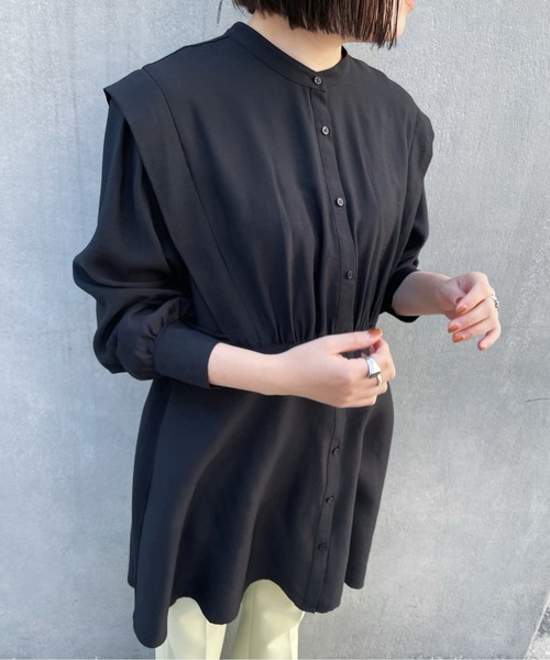 A part by（アパートバイ）の「Rn2wayチュニックブラウス 265049（シャツ/ブラウス・レディース・ライトグレー/ライトブルー/ブラック/オフホワイト・FREE）」の2枚目の写真