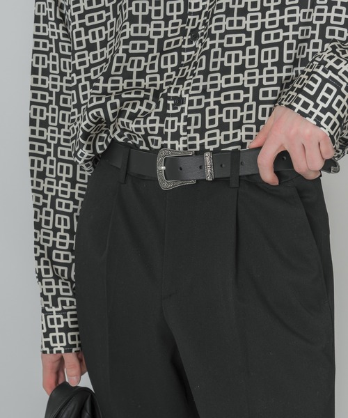 FOLLOWIN（フォロウィン）の「ウエスタンポイントモチーフ牛革ベルト（ベルト・レディース・ブラック・ONE SIZE）」の8枚目の写真